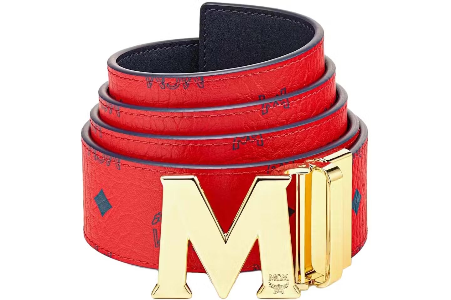 MCM Red Leather Belt